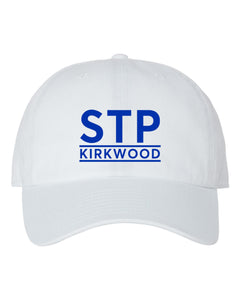STP White ball cap with STP Kirkwood embroidered