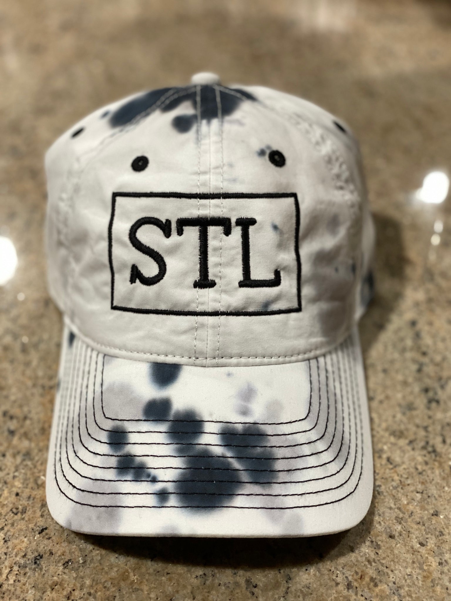 STL RECT Black/White Tie Dye Baseball hat
